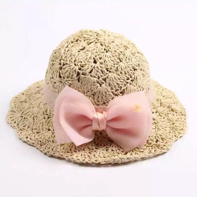 Mũ cói nơ siêu xinh