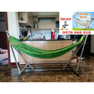 TẶNG KÈM MÀN VÕNG KHI MUA ĐỦ BỘ  Khung võng xếp inox thang vuông phi 40 khung và lưới giá buôn