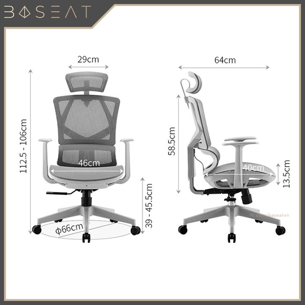 [CÓ SẴN] Sihoo Vito - Ghế lưới công thái học Ergonomics làm việc, phù hợp cả học sinh, dáng người nhỏ