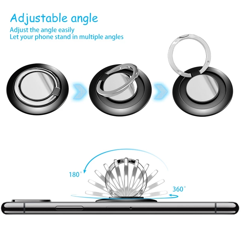 Giá đỡ điện thoại bằng kim loại xoay 360 độ tiện lợi thích hợp cho Iphone/ Android