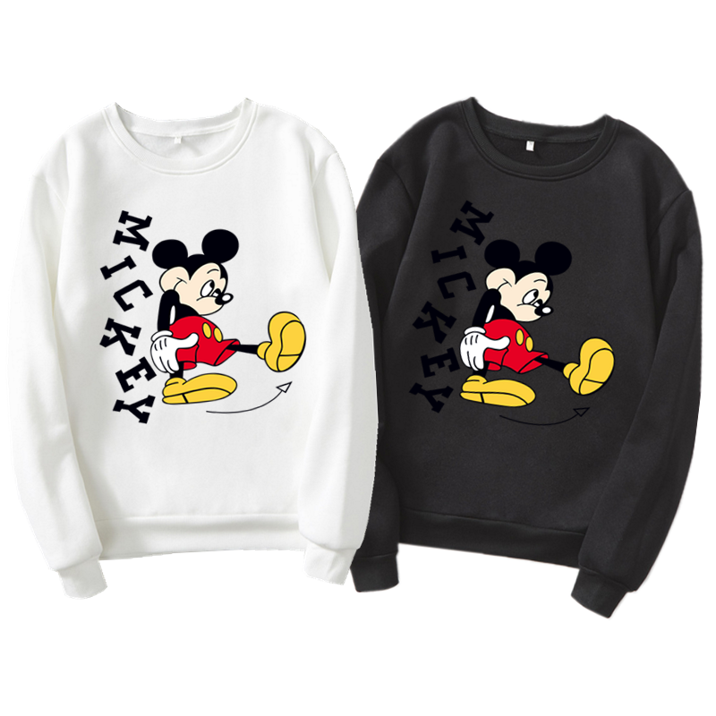 Áo Thun Plus Size S-3Xl Tay Dài In Hình Chuột Mickey Cho Nữ