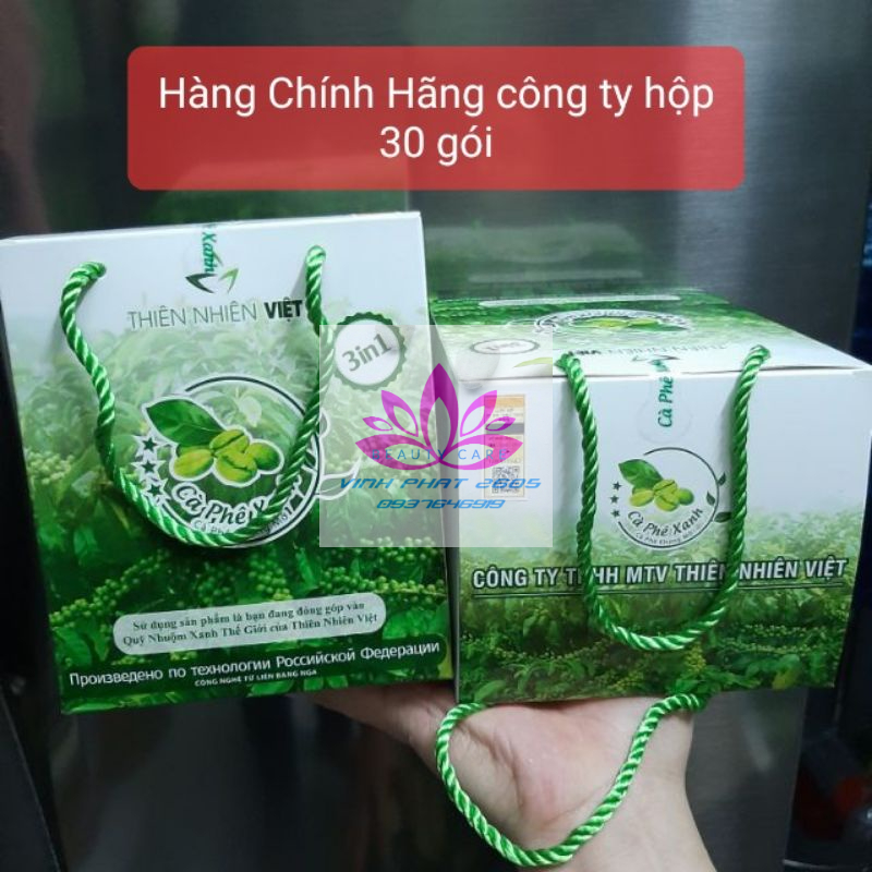 {Chính Hãng 100%}Cafe xanh  30 gói ❣️ 295k - FREESHIP ❣️ Cafe xanh kháng mỡ thiên nhiên việt 30 gói, Cafe giảm cân