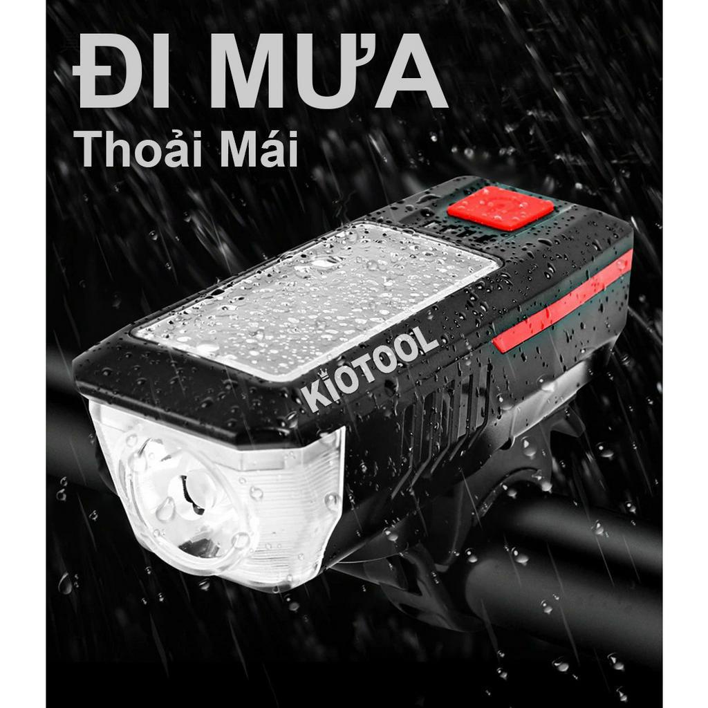 Đèn xe đạp năng lượng mặt trời  SHIMANO có còi chống nước 3 chế độ sáng - Có ánh sáng là đèn tự động sạc