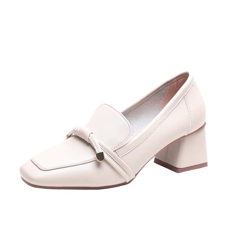 Giày Da Nữ Loafer đế cao 5cm