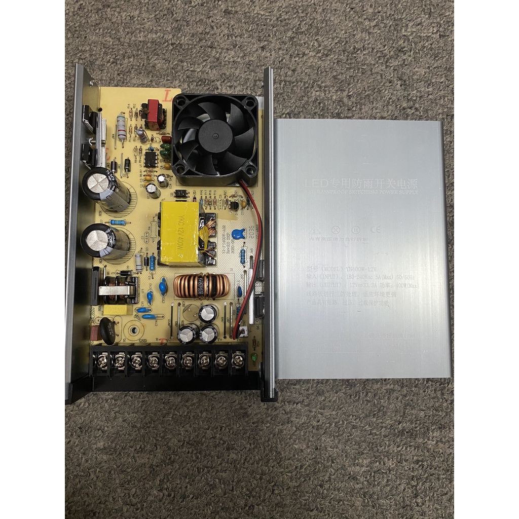 Nguồn vỏ nhôm 12V 33A 400W ngoài trời chống nước chính hãng