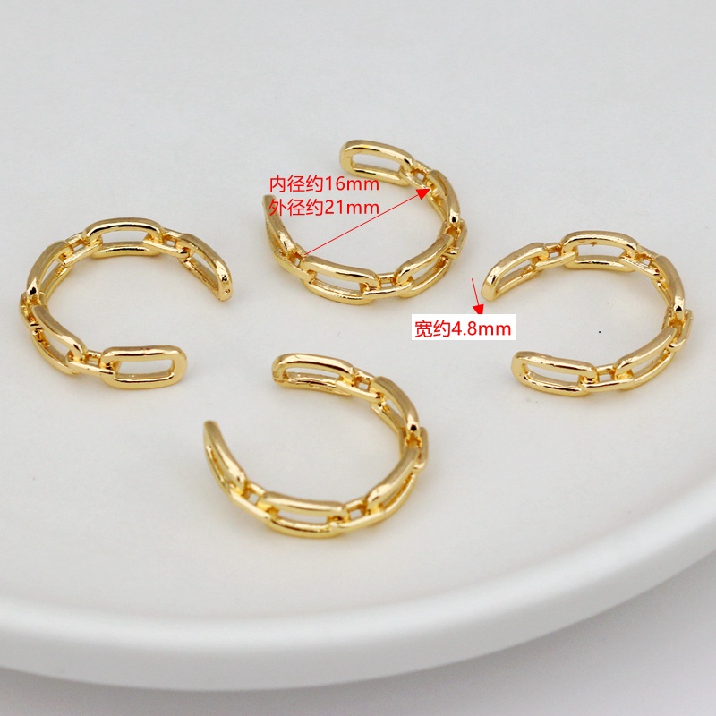 Nhẫn Hở Hình Dây Xích Bằng Đồng 14k Dày 4.8 * 20mm diy
