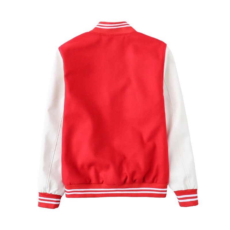 🔥 ÁO BOMBER MLBNY MÀU ĐỎ TAY DA PU UNISEX  🔥