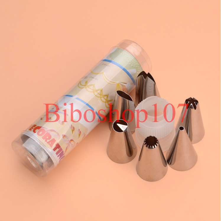 💥💧[GIÁ RẺ]💥💧 Bộ đui bắt bông kem inox 6 mẫu cơ bản (ống đựng) [SIÊU HOT]💥💧