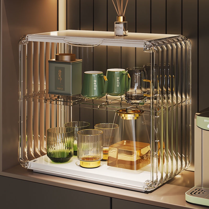Kệ đựng cốc chén đồ Mỹ phẩm dưỡng da Acrylic Chống Bụi Tiện Dụng Cho Gia Đình