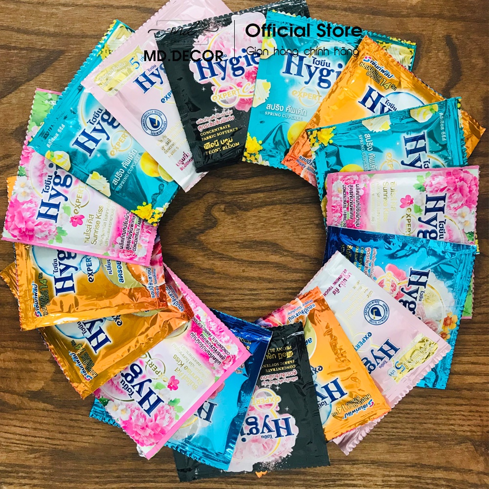 Nước xả vải Hygien MD.DECOR túi nhỏ 20ml, tiện lợi dễ sử dụng