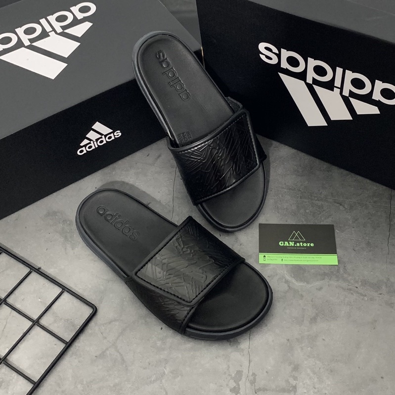 DÉP ADIDAS NỆM QUAI DA ÊM ÁI TUYỆT ĐẸP - Full box hcm bảo hành 3 tháng