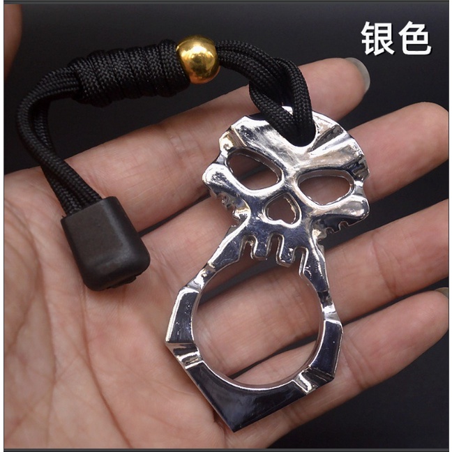 Dây chuyền đầu lâu hợp kim 2 mặt dây chuyền cứu sinh