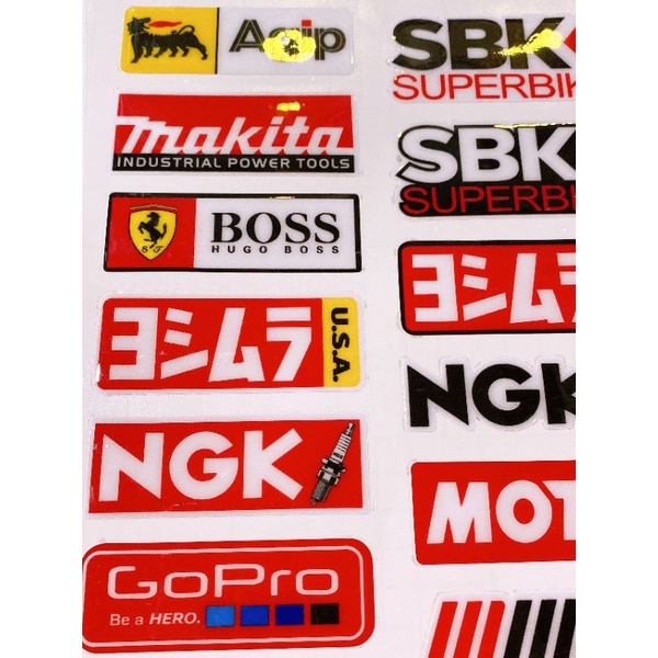 Tem nổi LIQUI NGK GOPRO MOTUL cao cấp dán xe máy, ô tô, mũ bảo hiểm chống thấm nước, chống bay màu