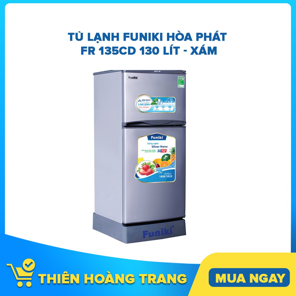 [HCM] Tủ lạnh Funiki Hòa Phát FR 135CD 130 lít - xám