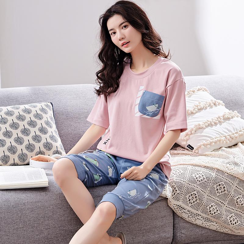 SET BỘ NỮ QUẦN ĐÙI LỬNG style Hàn Quốc: 100% COTTON - Shop Thủy Bông-S237