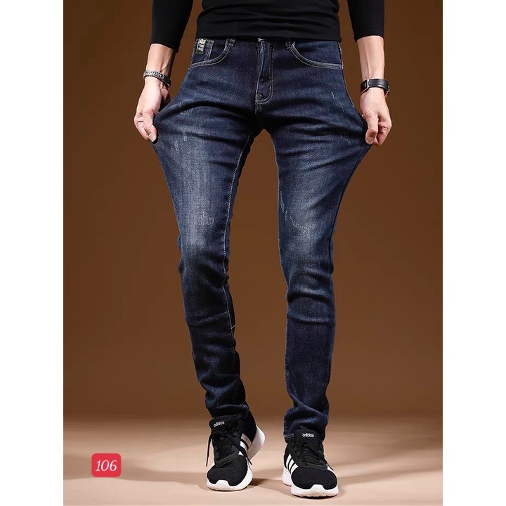 Quần Jean Nam co giãn màu xanh loang phối rách , Quần bò nam mẫu mới thời trang cao cấp Tô Tồ Shop - MQ55