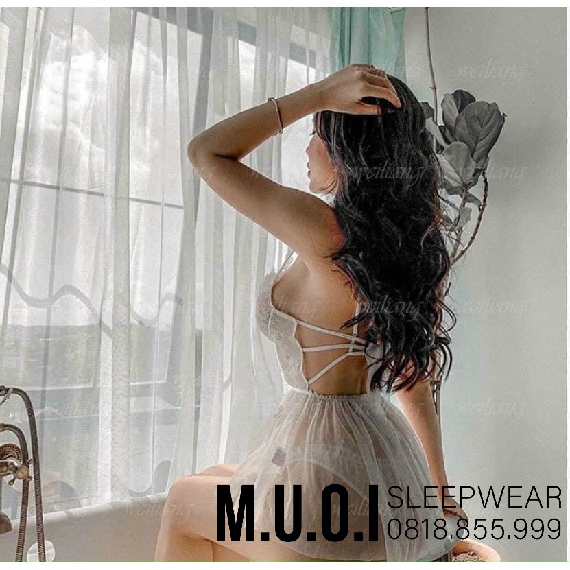 DOJI - SX 46 - Váy ngủ sexy ren mềm hoa nổi xinh QUẢNG CHÂU cao cấp- Hàng có sẵn( video +ảnh thật) M10