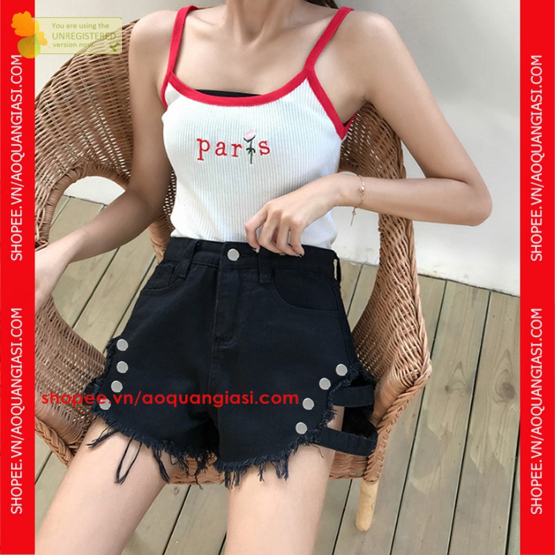 quần sọt nữ phối dây và khuy mt1082, mt648 cá tính, thời trang mới aoquangiasi.com