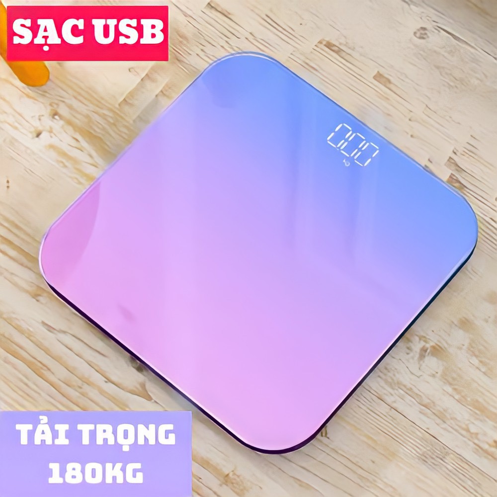 Cân điện tử sức khỏe, cân sức khỏe sạc pin USB, cân chính xác, màn hình LCD hiển thị nhiệt độ, tải trọng 180 Kg