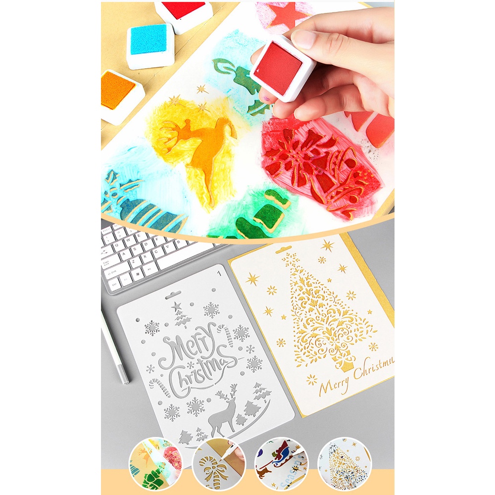 Khuôn vẽ mẫu trang trí album ảnh/đồ thủ công chủ đề giáng sinh