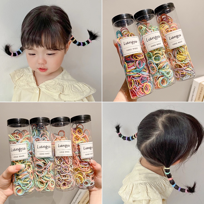 Set 300 Chun Buộc Tóc Nhiều Màu Cho Bé Gái