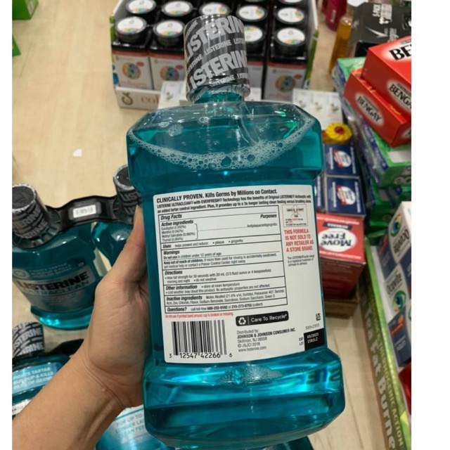 [ Date 05/2023] Nước súc miệng Listerine Ultraclean (1.5L/chai)