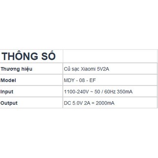 Củ Sạc Xiaomi 5V-2A