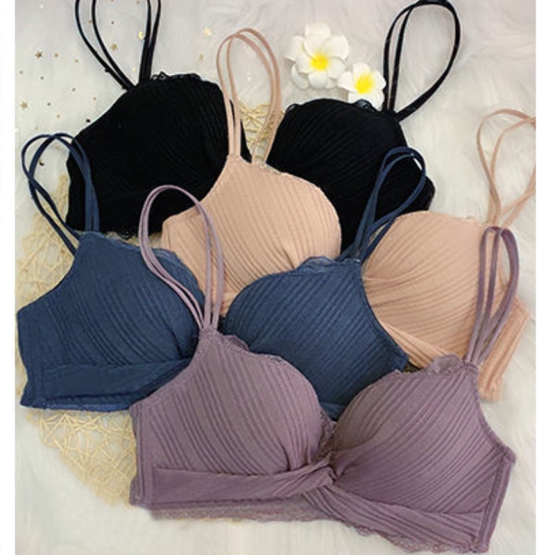 Áo Lót Nâng Ngực Không Gọng Phối Ren Phong Cách Quyến Rũ