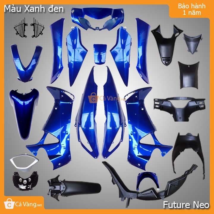 Vỏ nhựa xe máy Future Neo 125 nhựa ABS trắng cao cấp màu XANH ĐEN