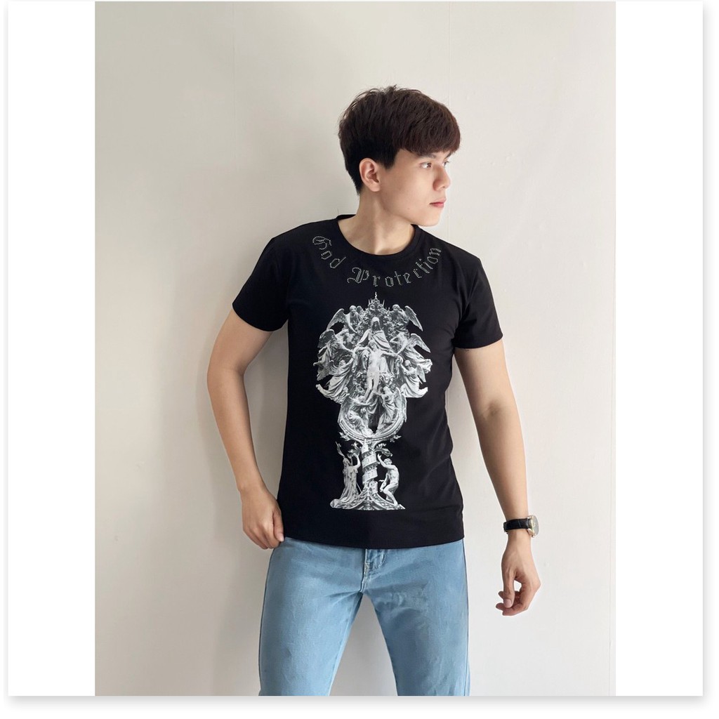 ÁO THUN CỔ TRÒN THIẾT KẾ HOA TIẾT SIÊU NGẦU,CHẤT LIỆU VÃI THOÁNG MÁT KHÁNH AN FASHION