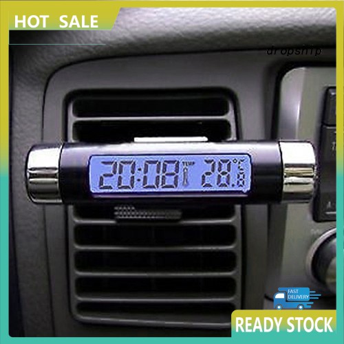 Đồng Hồ Điện Tử Hiển Thị Nhiệt Độ Màn Hình LCD Cho Xe Hơi