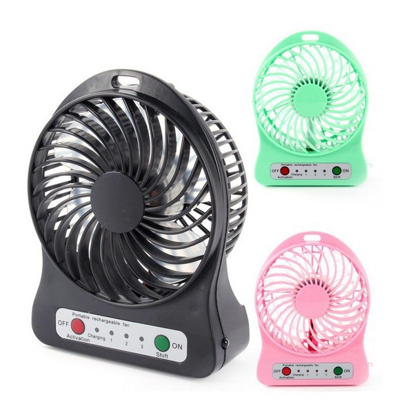 QUẠT MINI DÙNG PIN TÍCH ĐIỆN KÈM SẠC