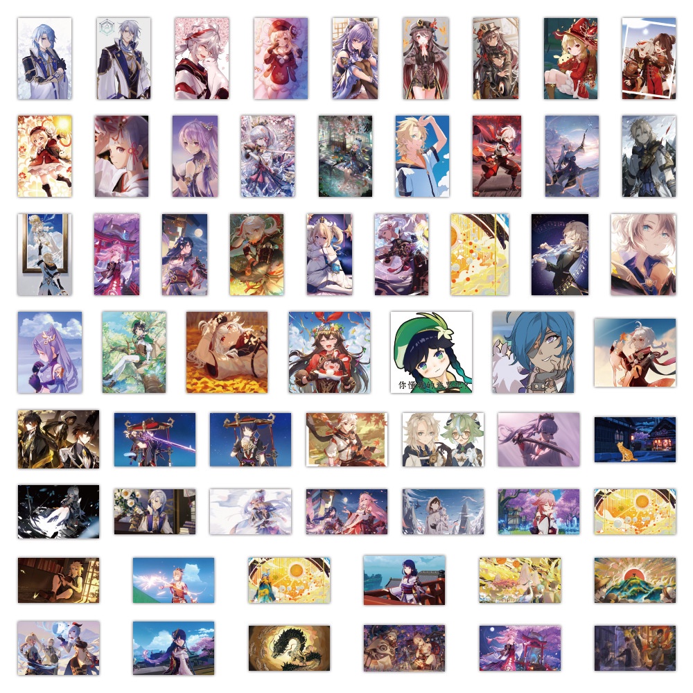 Bộ 60 Miếng Dán Hình Anime Hai Chiều Dùng Trang Trí Vali