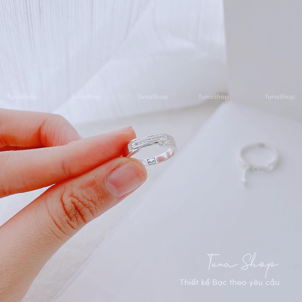 Nhẫn đôi Bạc cao cấp - 𝐊𝐡𝐚̆́𝐜 𝐭𝐡𝐞𝐨 𝐲𝐞̂𝐮 𝐜𝐚̂̀𝐮 - 𝐕𝐢𝐝𝐞𝐨+𝐀̉𝐧𝐡 𝐭𝐡𝐚̣̂𝐭 -Cam kết chuẩn Bạc - TUNA SILVER