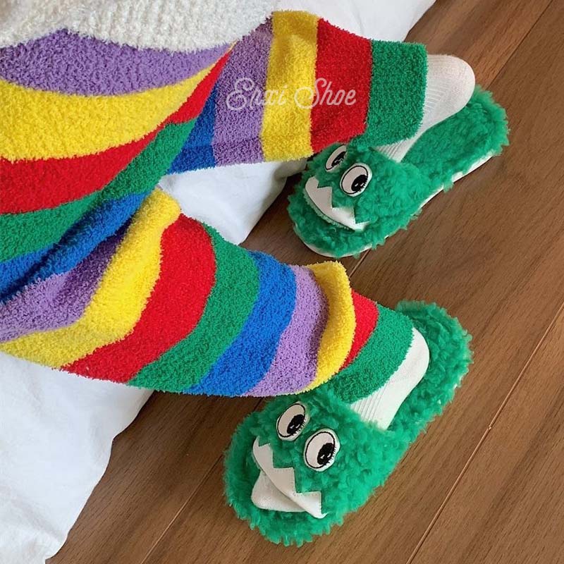 Dép Bông Đi Trong Nhà Hình Dáng Ngộ Nghĩnh Cho Nam Và Nữ