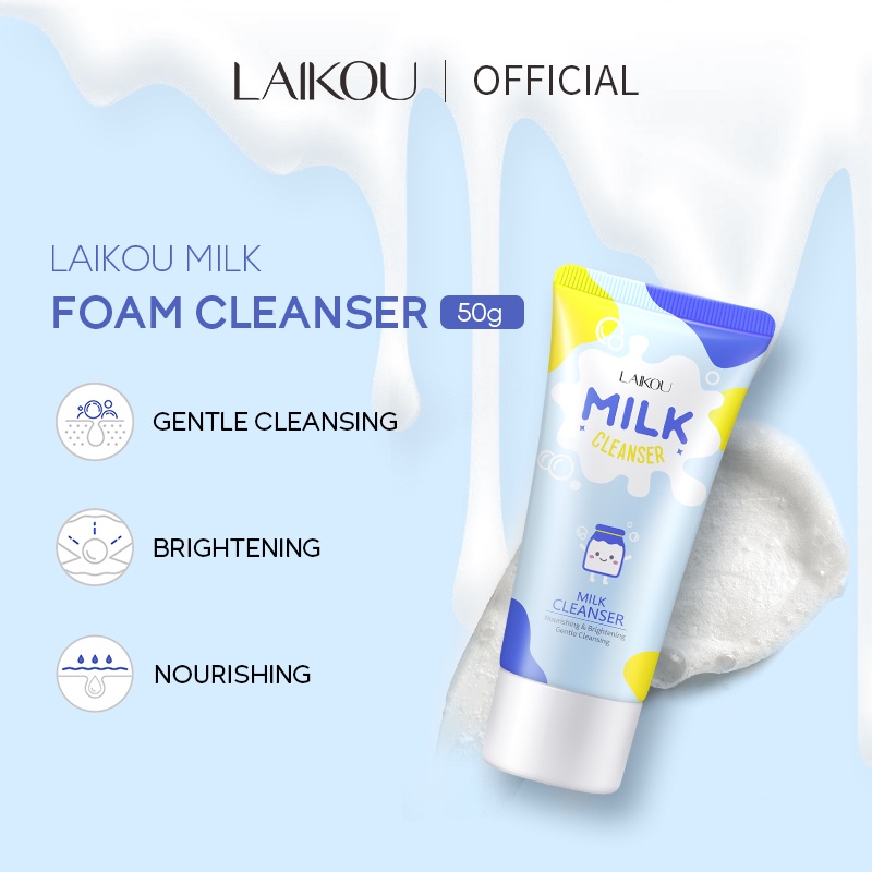 Sữa rửa mặt LAIKOU làm sạch sâu loại bỏ mụn đầu đen 50g