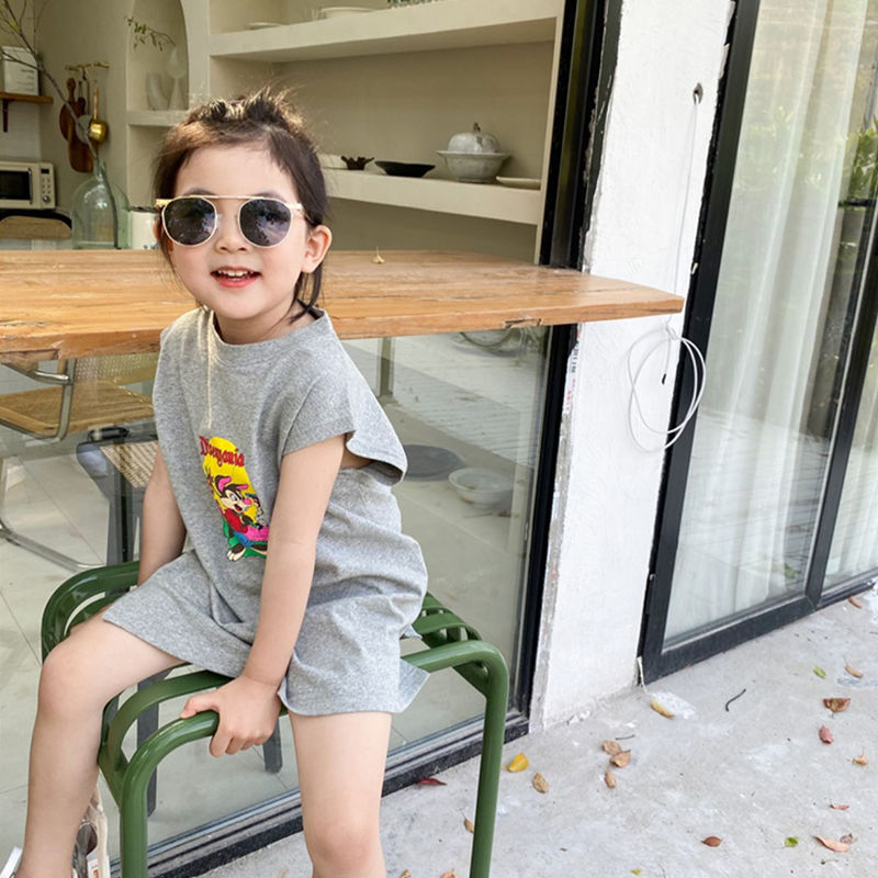 Đầm Thun Sát Nách In Hoạt Hình Kiểu Hàn Quốc Thời Trang Mùa Hè 2021 Cho Bé Gái