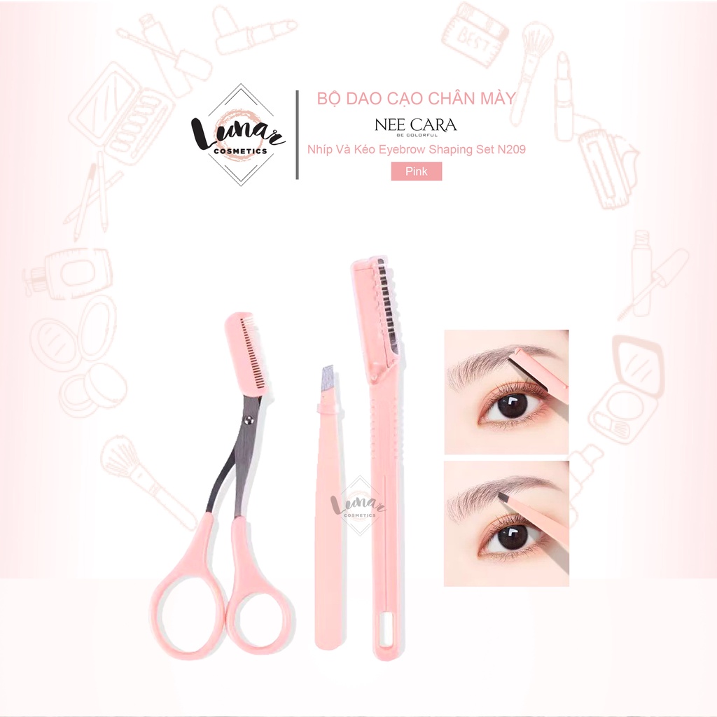 Bộ Dao Cạo Chân Mày Nhíp Và Kéo Nee Cara Eyebrow Shaping Set N209