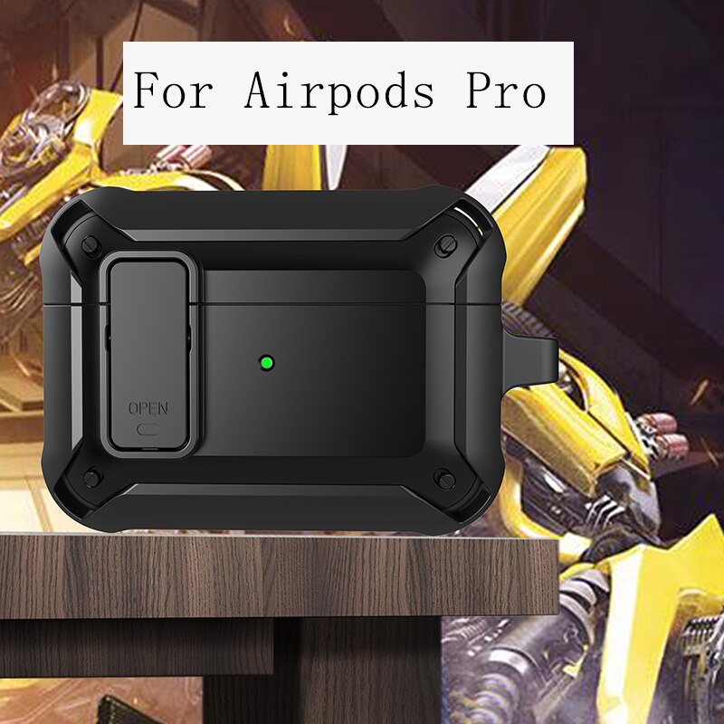 Vỏ bảo vệ hộp sạc tai nghe Airpods 1 2 3 Pro bằng TPU PC cứng cáp có móc khóa