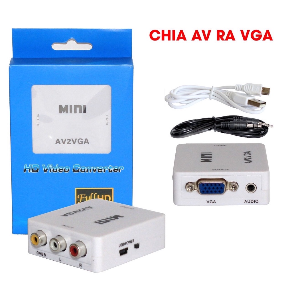 Bộ chuyển đổi tín hiệu AV sang VGA - VGA sang AV- VGA sang HDMI Sắt chất lượng cao VNET