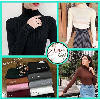 (GIẢM GIÁ)Áo len tăm cổ lọ