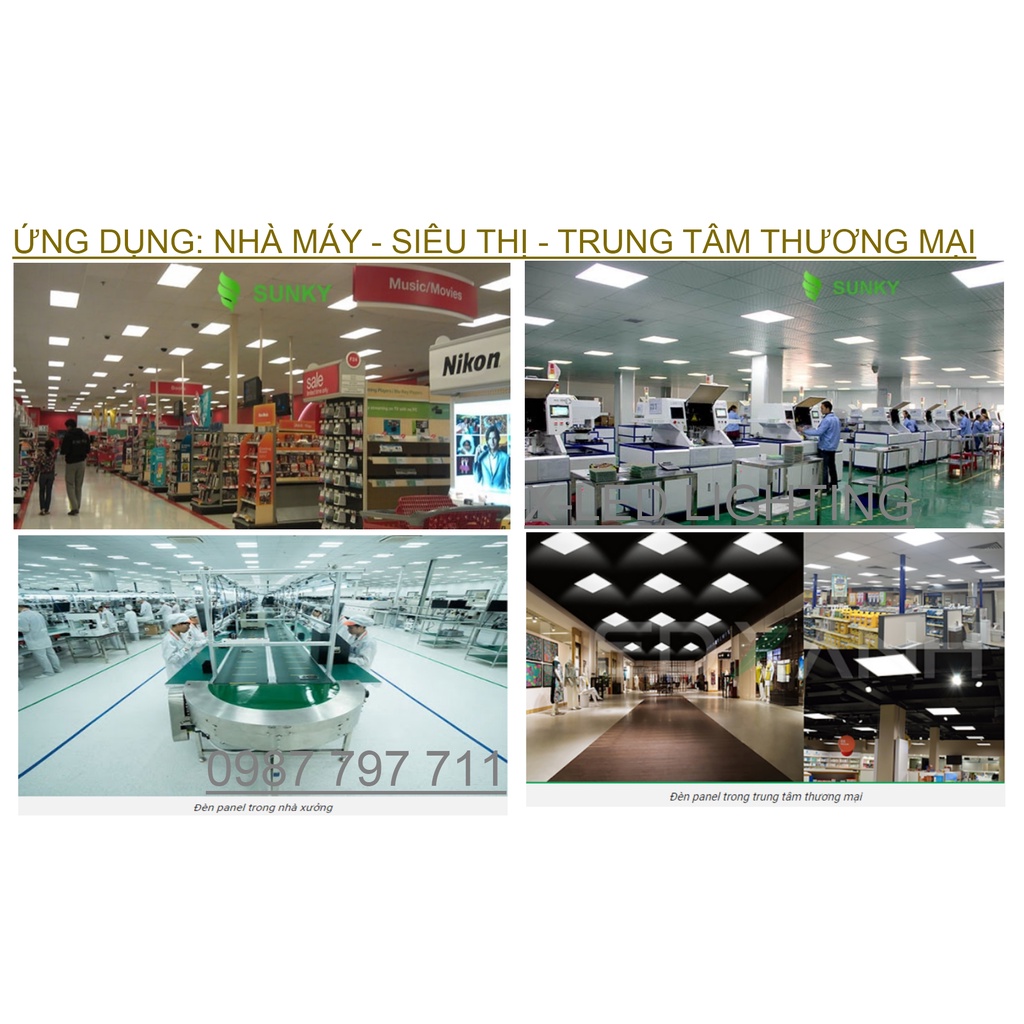ĐÈN PANEL ÂM TRẦN, HỘP, VĂN PHÒNG , LOẠI 600x600, 300x1200 CÓ TAI CÀI - 48W