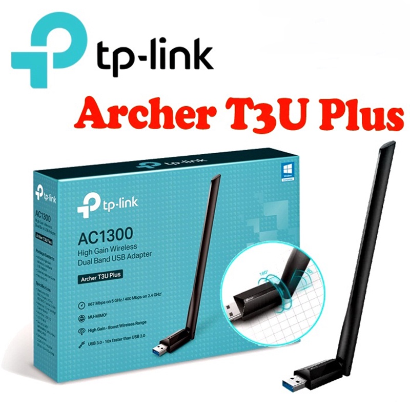 BỘ THU WIFI TP-LINK Archer T3U Plus AC1300 – Băng Tần Kép – Card mạng không dây giao hàng nhanh, bảo hành chính hãng
