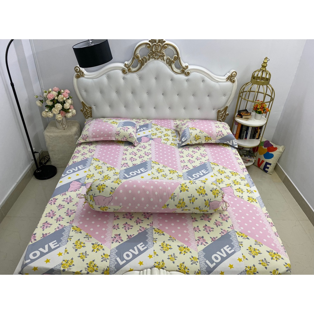 Bộ Drap Thun Hàn Quốc Mát Lạnh { 4 món }inbox chọn màu