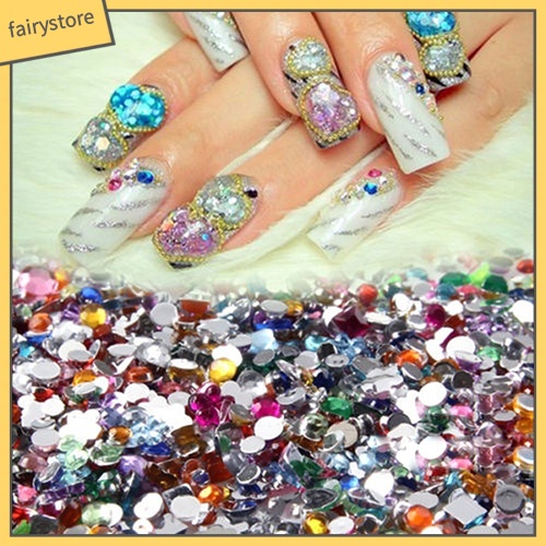 Bộ 2000 đá giả nhiều kiểu trang trí móng thời trang