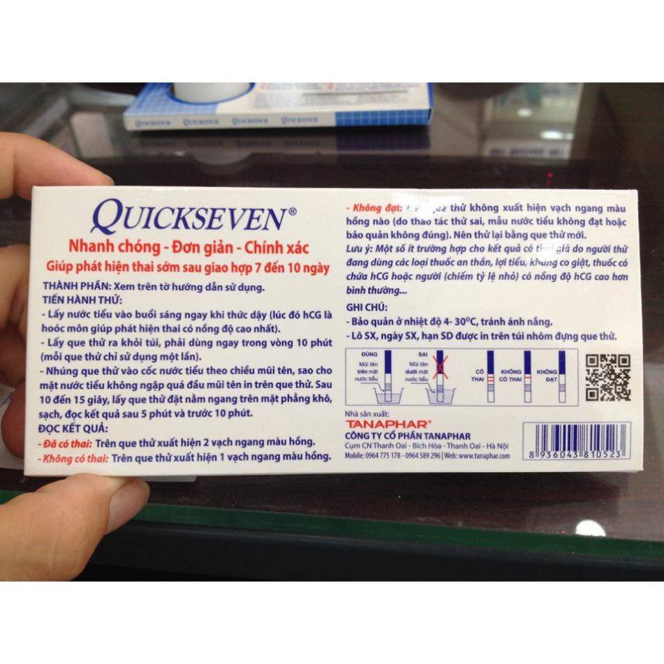 Que thử thai Quickseven - test thai nhanh, Giao hàng kín đáo, luôn che tên  Tanaphar - Trung Đông Pharmacy