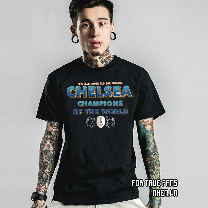 ÁO THUN THỜI TRANG CLB BÓNG ĐÁ CHELSEA VÔ ĐỊCH CLUB 2021