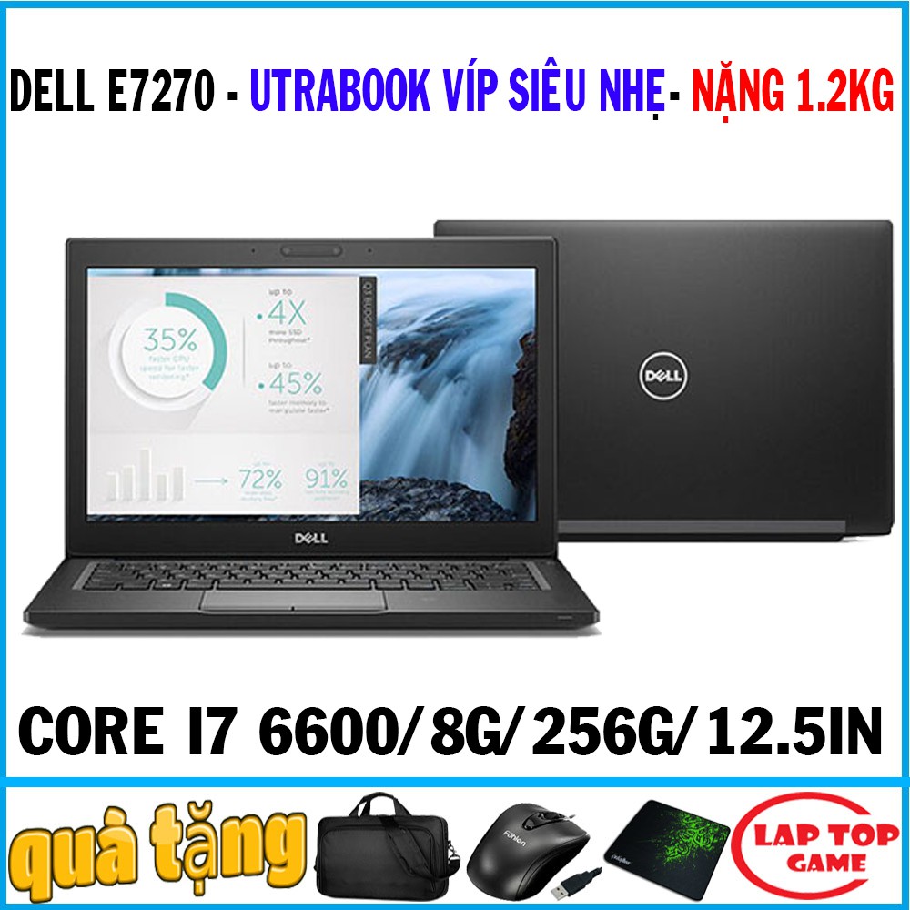 Laptop Dell Latitude E7270 siêu mỏng core i5- 6300U, i7- 6600U 8G, 256G, 12.5IN HD