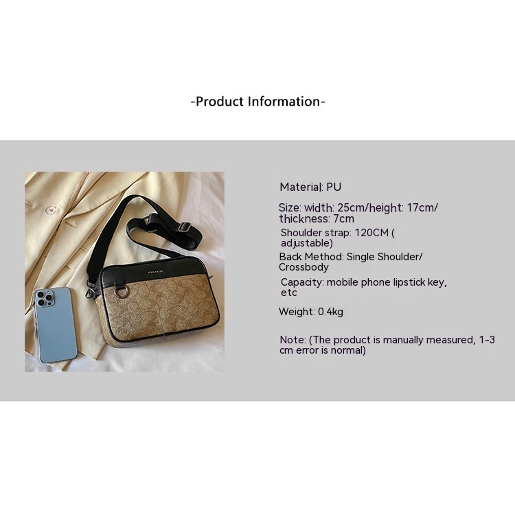 Coach Túi đeo Chéo Nam Thời Trang Vải Da, Unisex Phong Cách Cá Tính Hàn Quốc