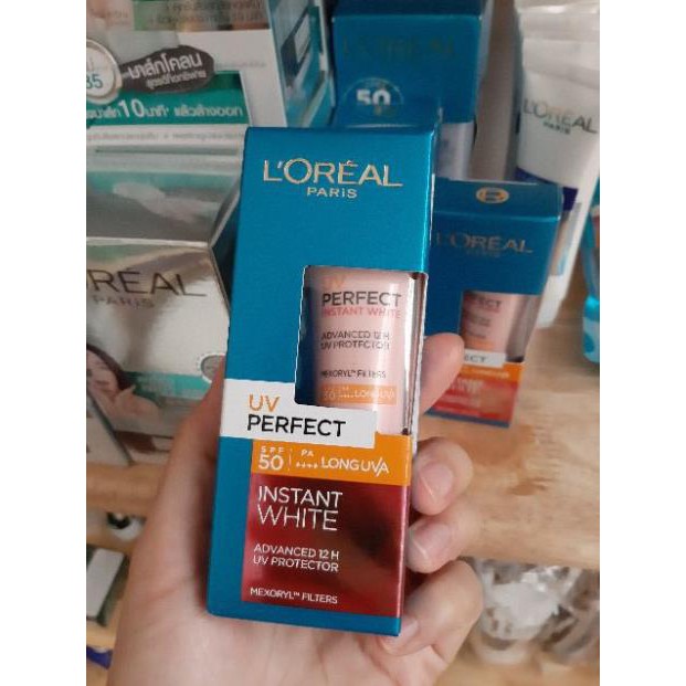 Kem chống nắng dưỡng da trắng sáng tức thì L'Oreal UV Perfect Instant White SPF50 PA++++ 15ml